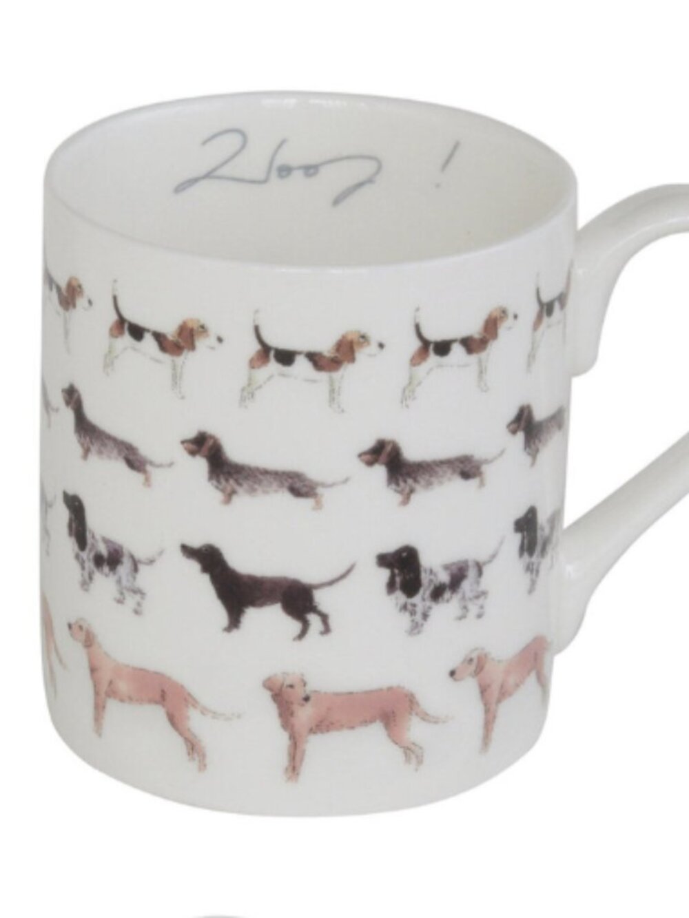 SOPHIE ALLPORT I 'Woof!' Brown Dogs Pattern Fine Bone China Ceramic Mug - Picture 2 of 13